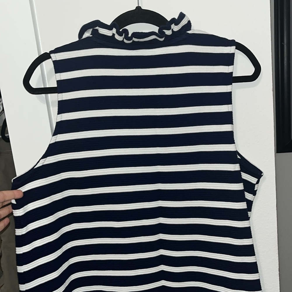 Crown & Ivy Navy and White Striped Tank Top - Picture 4 of 4